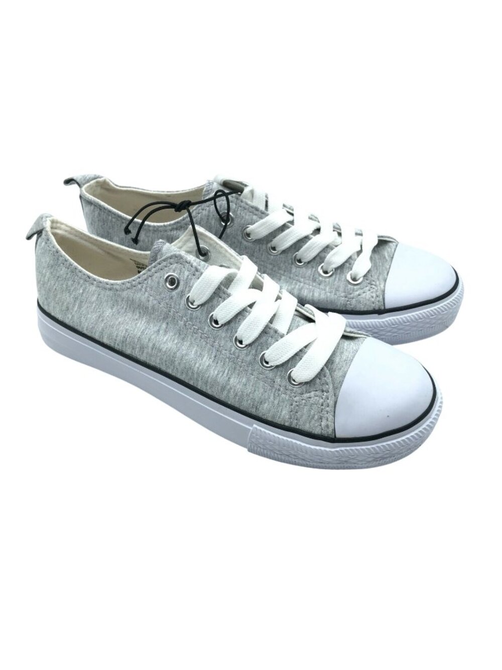 Twisted Womens Low Top Fabric Sneakers Lace Up Heathered Gray White Size 7